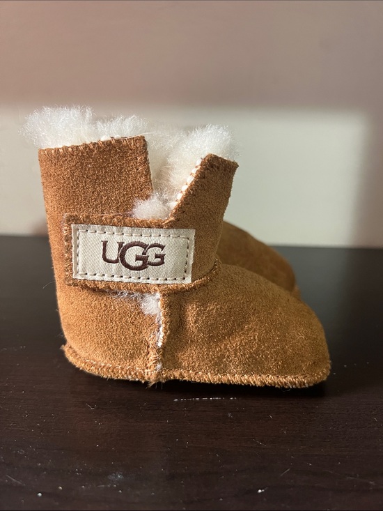 UGG Other - UGG Chestnut Suede Baby Booties with Shearling Trim